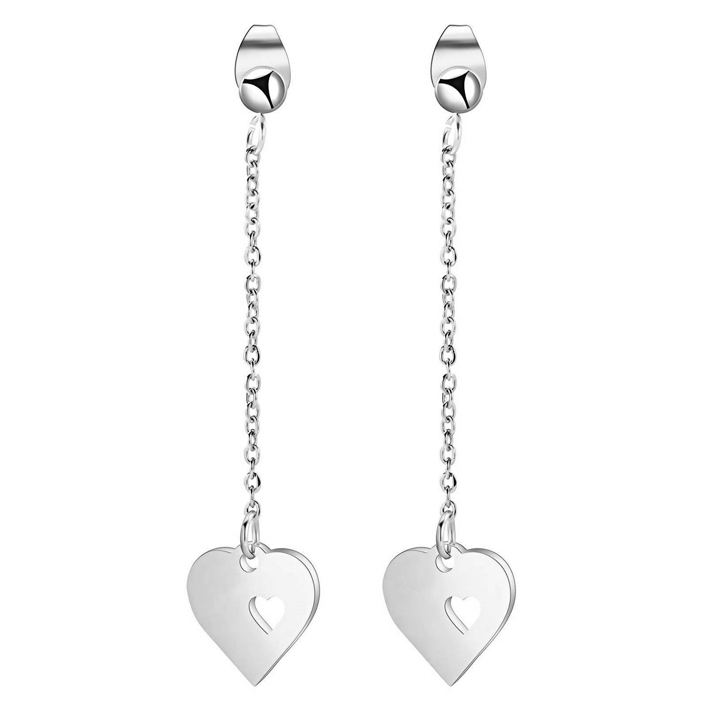 "Hearts" Earrings, Stainless Steel