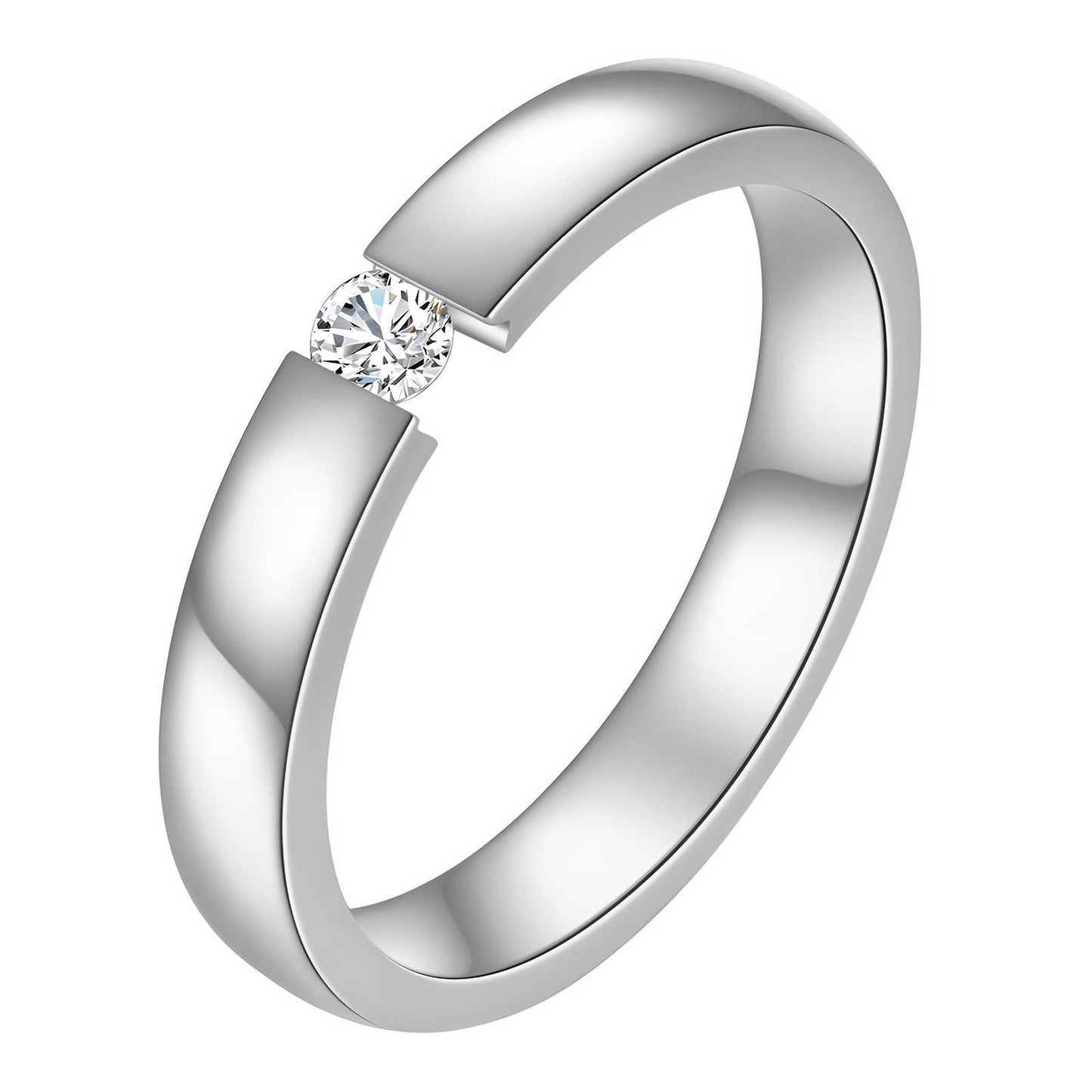 Silver CZ Tension Ring