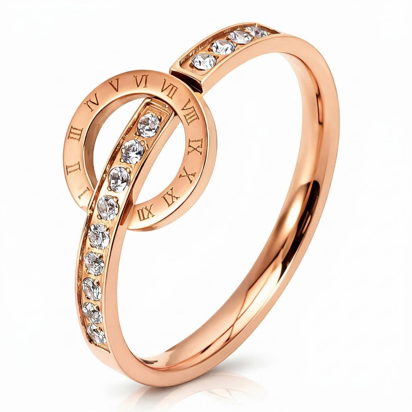 18K Rose Gold plated CZ Belt Ring