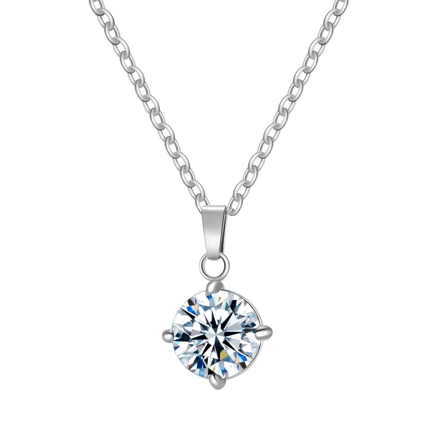 Silver CZ drop Necklace