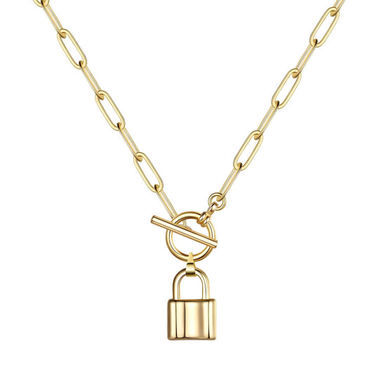 18K Gold Plated Lock Necklace