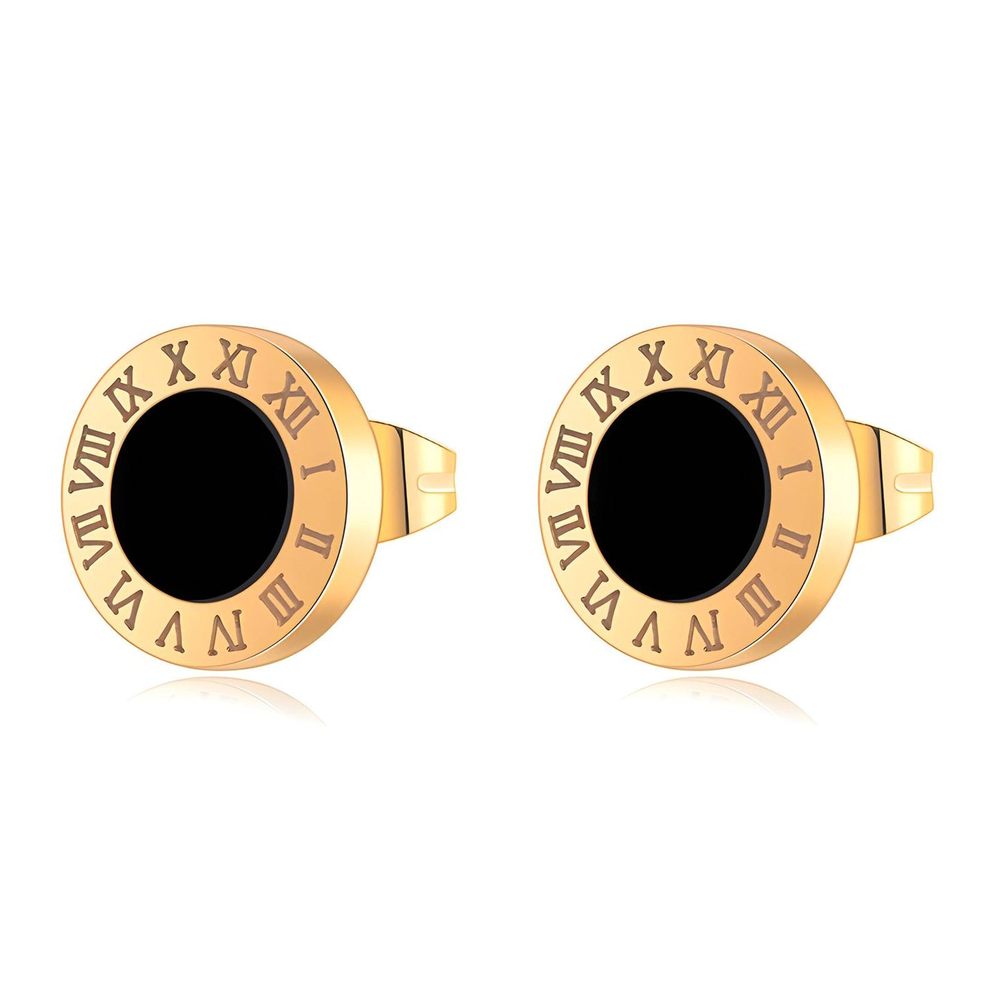 18K Gold plated Round Earrings