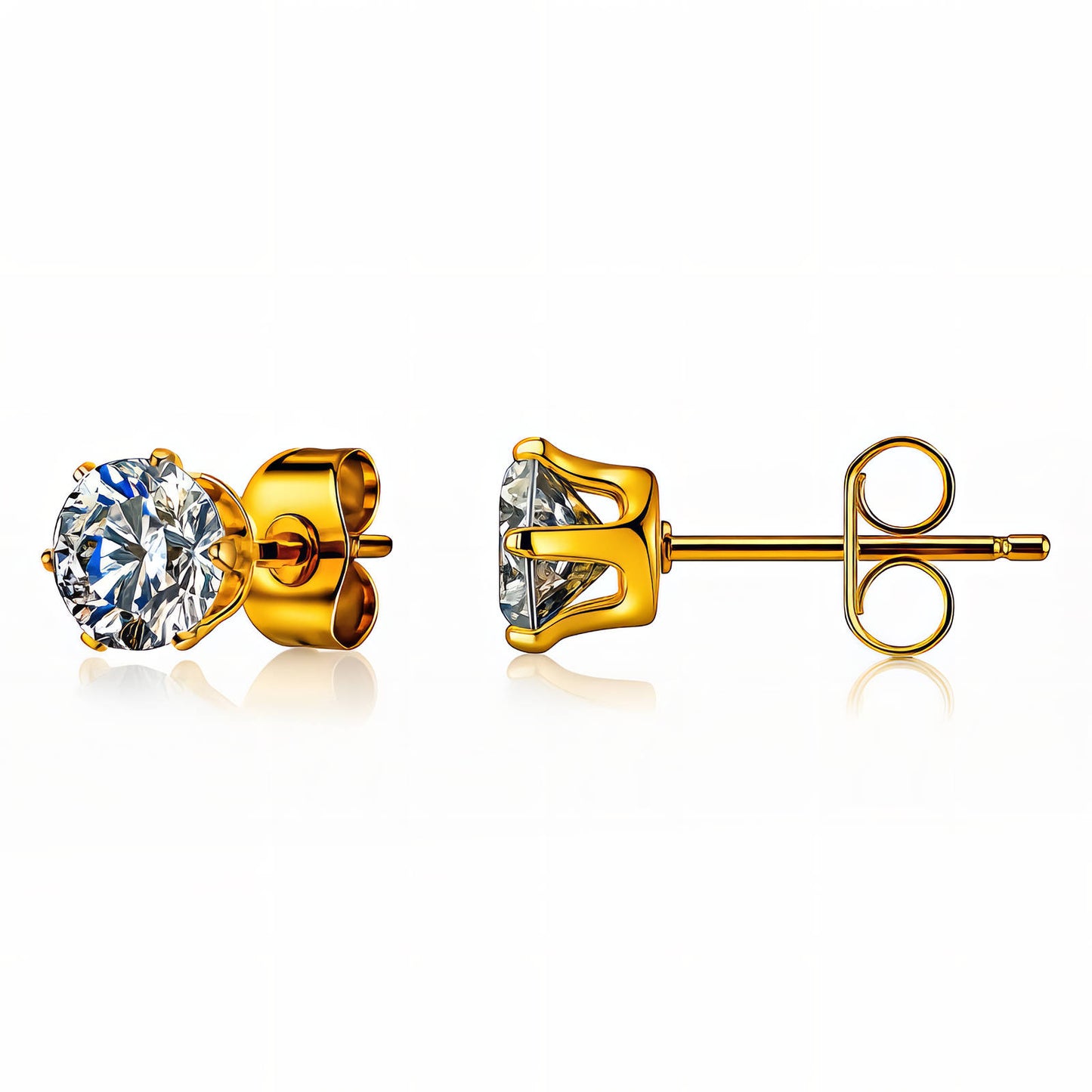 Solo Studs, 18K Gold Plated Steel