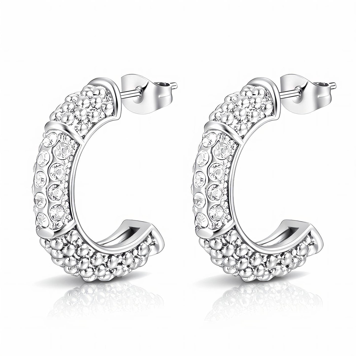 'The Crescent' Earrings, Stainless Steel