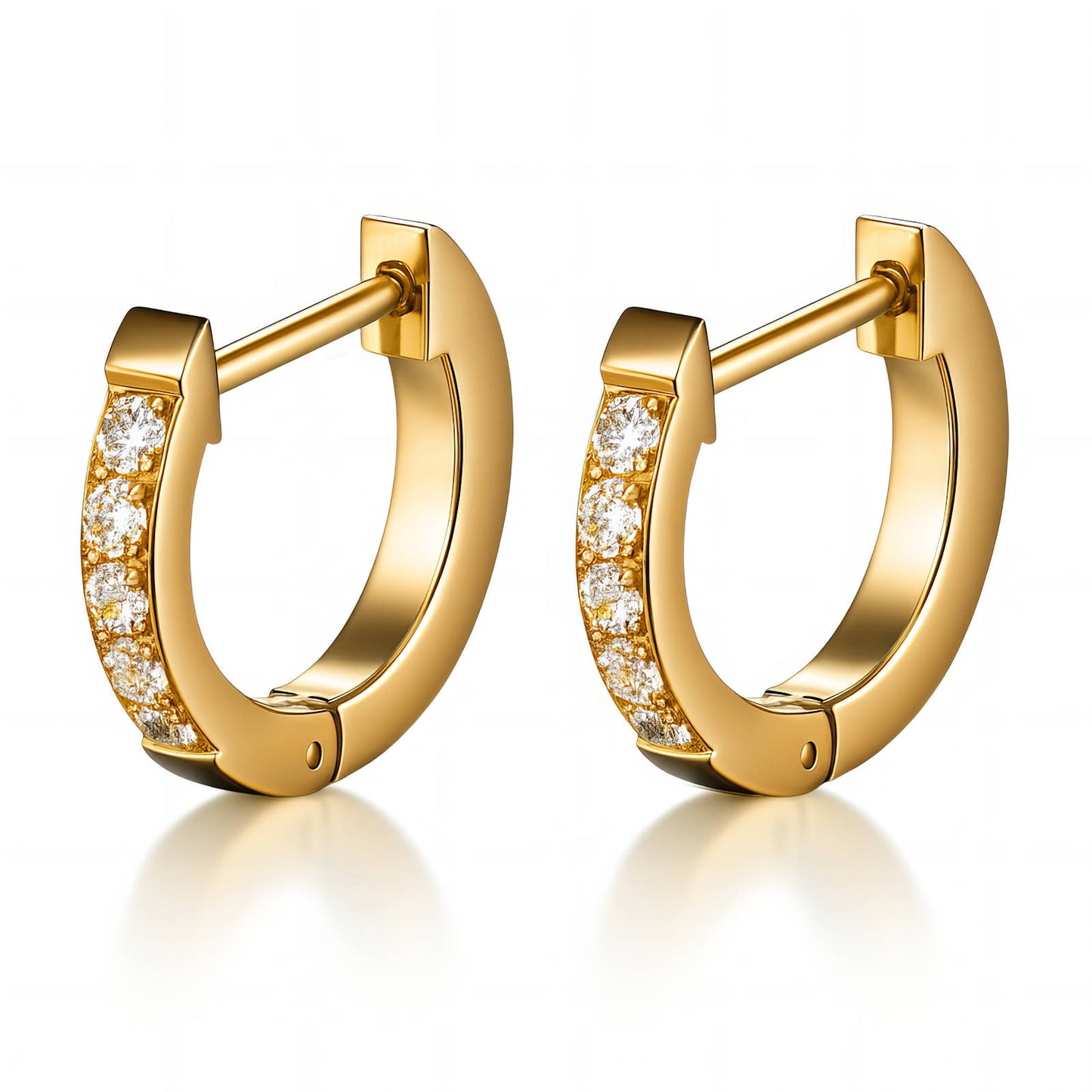 18K Gold CZ Huggies