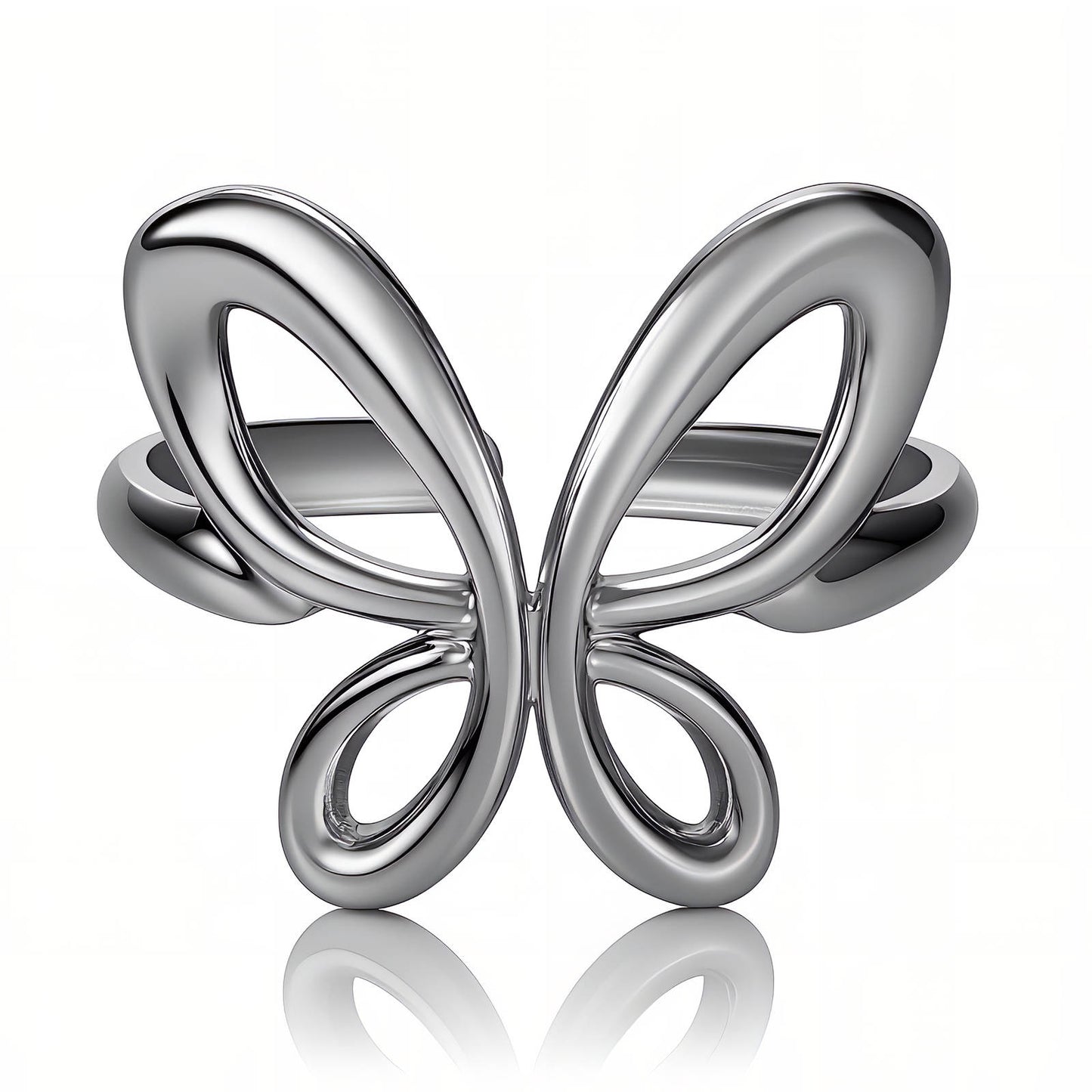 "Butterfly" Ring, Adjustable, Stainless Steel