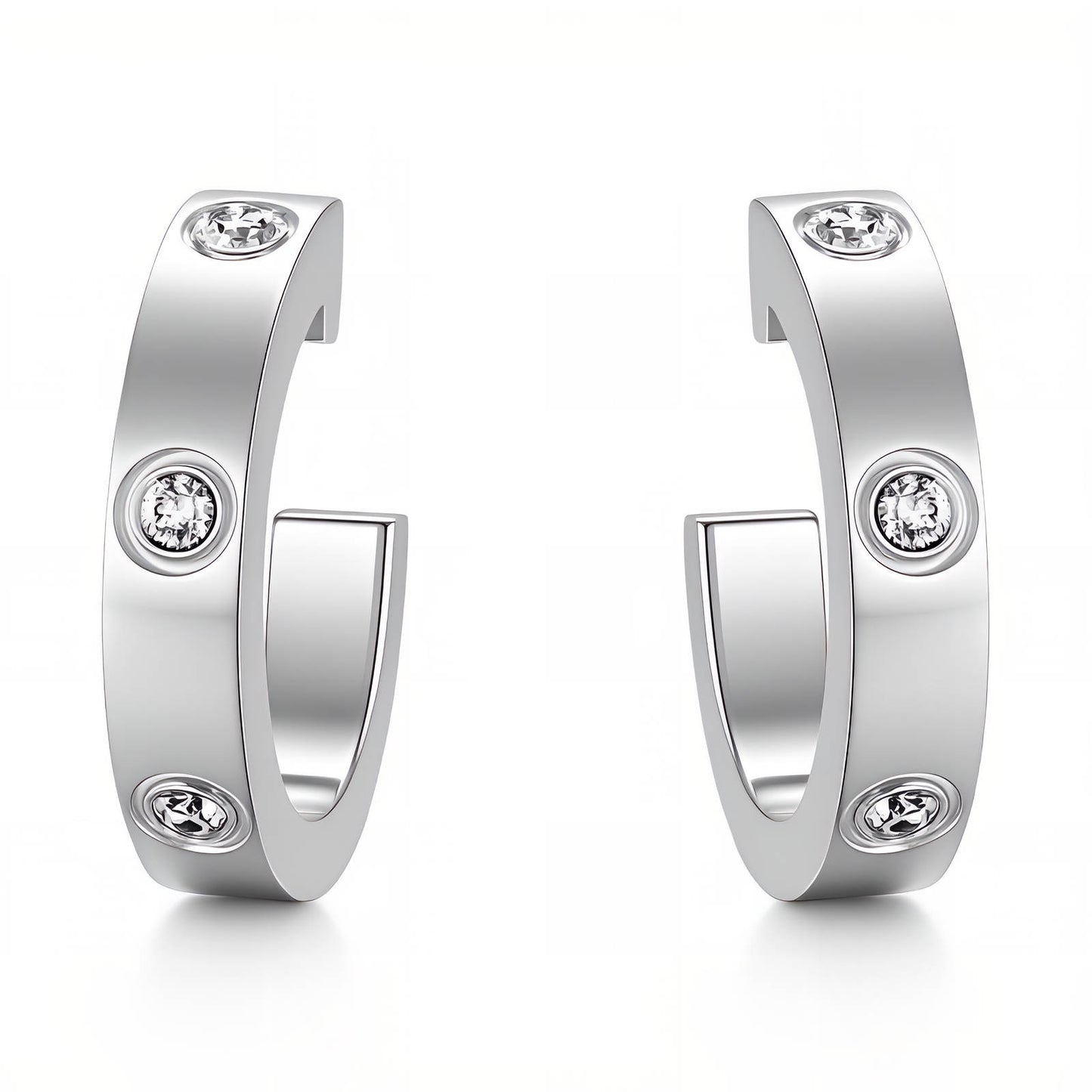 Huggie Earrings, Stainless Steel