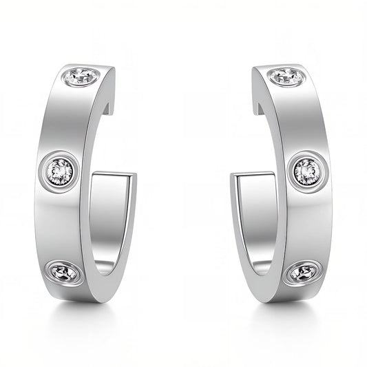 Huggie Earrings, Stainless Steel