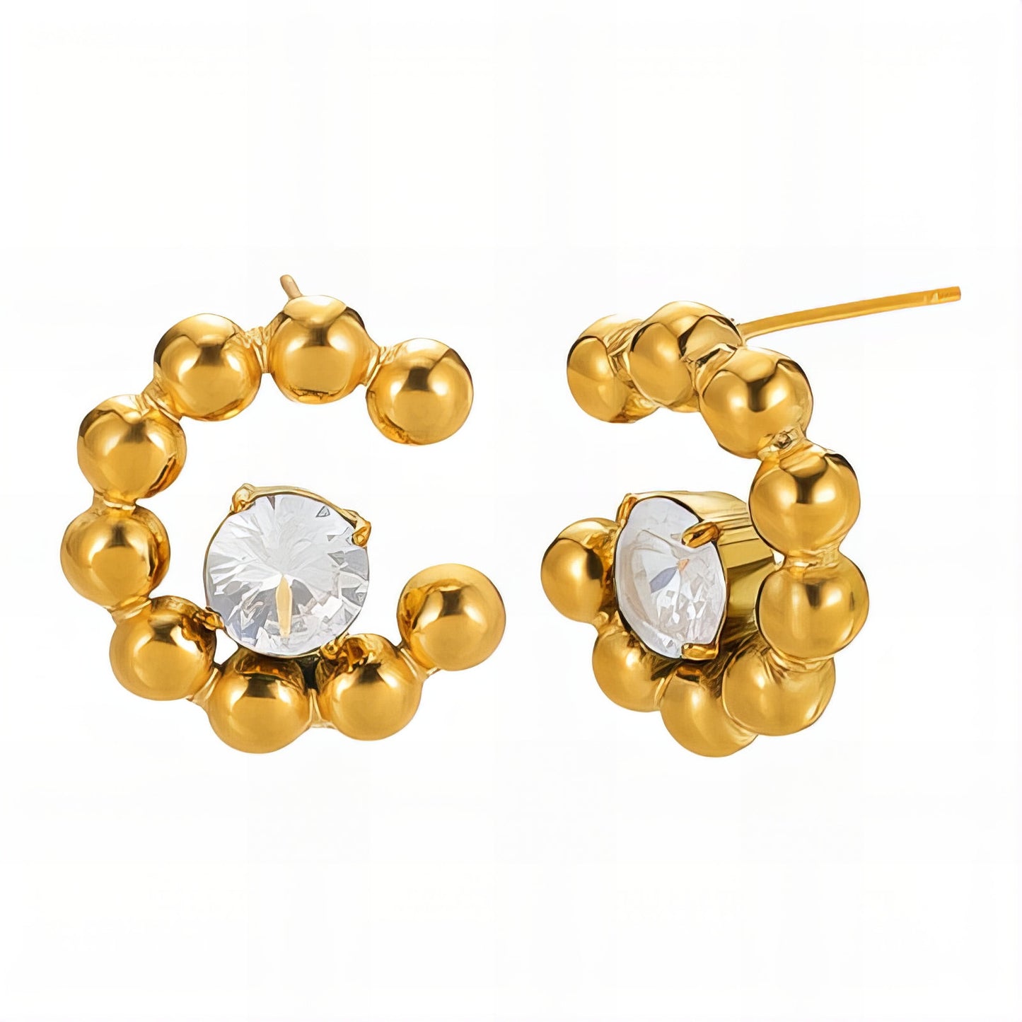 18K Gold plated Bead Stud