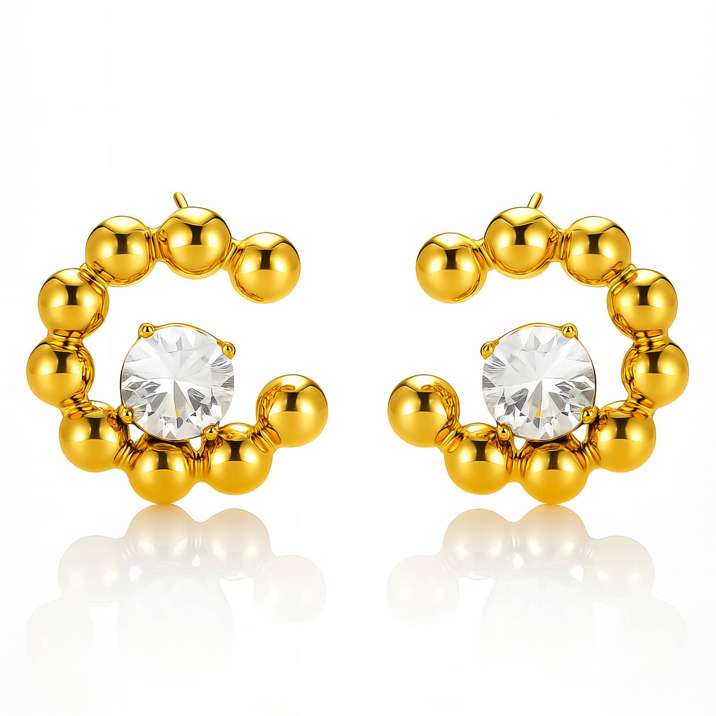 18K Gold plated Bead Stud