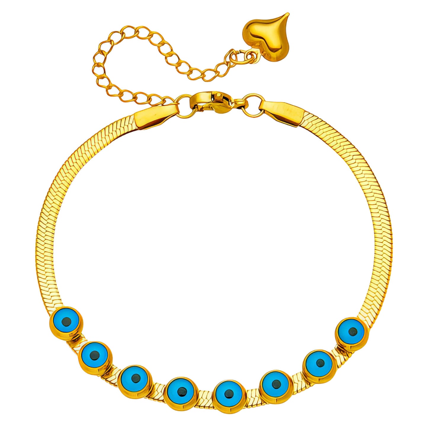 18k Gold Plated Evil Eyes Bracelet