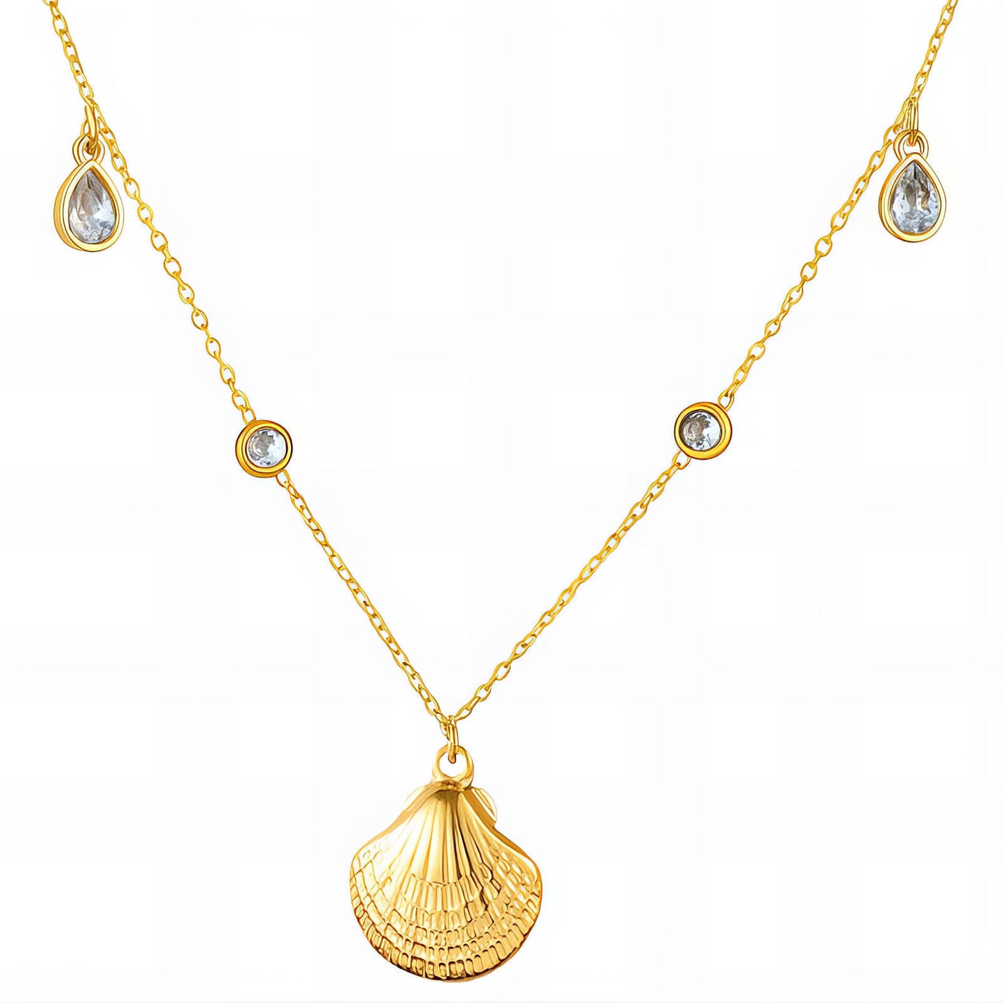 18K Gold Seashell Necklace