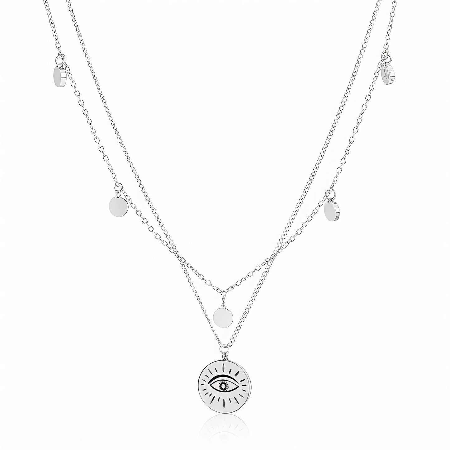 "Evil Eye" Necklace, Stainless Steel