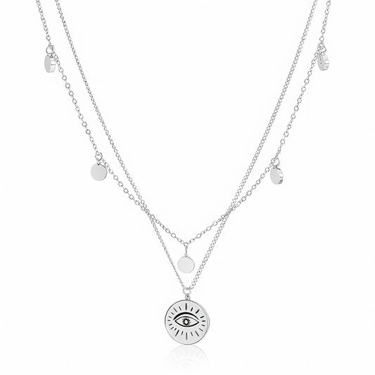 "Evil Eye" Necklace, Stainless Steel