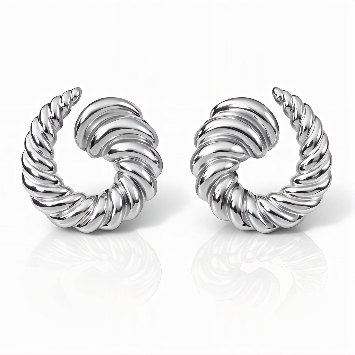 "Twisted" Earrings, Stainless Steel