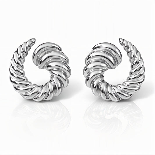 "Twisted" Earrings, Stainless Steel