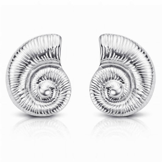 "Seashell" Earrings, Stainless Steel