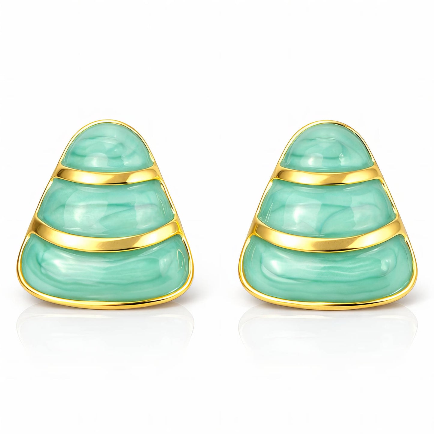 Turquoise 18K gold-plated stainless steel Earrings